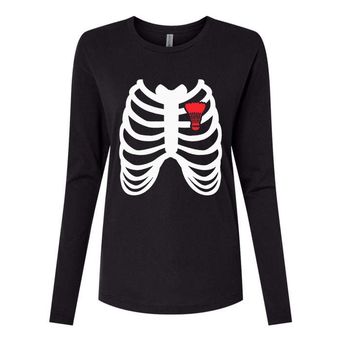 Rib Cage Funny Badminton Player Gift Womens Cotton Relaxed Long Sleeve T-Shirt