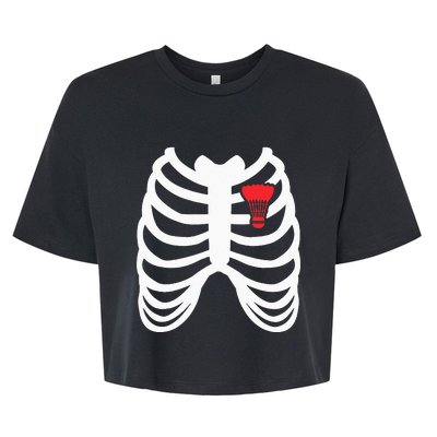 Rib Cage Funny Badminton Player Gift Bella+Canvas Jersey Crop Tee