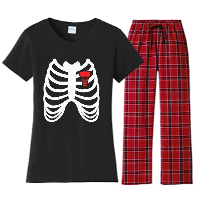 Rib Cage Funny Badminton Player Gift Women's Flannel Pajama Set