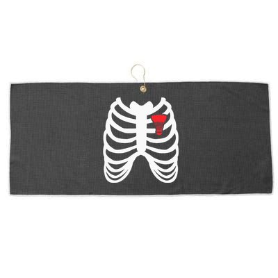 Rib Cage Funny Badminton Player Gift Large Microfiber Waffle Golf Towel