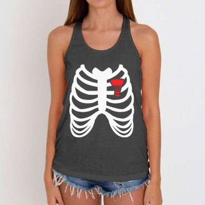 Rib Cage Funny Badminton Player Gift Women's Knotted Racerback Tank