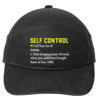 Rock Collector Funny Self Control For Rockhounding Geologist 7-Panel Snapback Hat