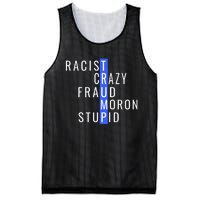 Racist Crazy Fraud Moron Stupid Trump Anti Trump Mesh Reversible Basketball Jersey Tank