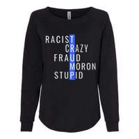 Racist Crazy Fraud Moron Stupid Trump Anti Trump Womens California Wash Sweatshirt