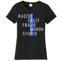 Racist Crazy Fraud Moron Stupid Trump Anti Trump Women's T-Shirt