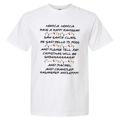 Retro Christmas Friends Monica Have A Happy Hannukah Jewish Garment-Dyed Heavyweight T-Shirt