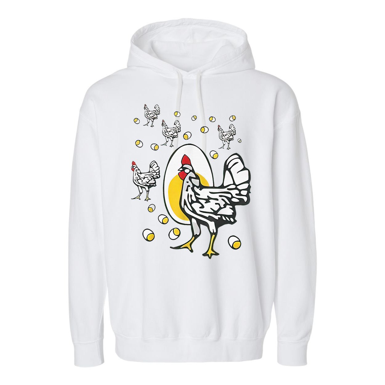 Roseanne Chicken Funny Roseanne Rooster And Egg Garment-Dyed Fleece Hoodie