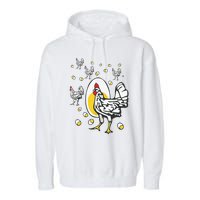 Roseanne Chicken Funny Roseanne Rooster And Egg Garment-Dyed Fleece Hoodie