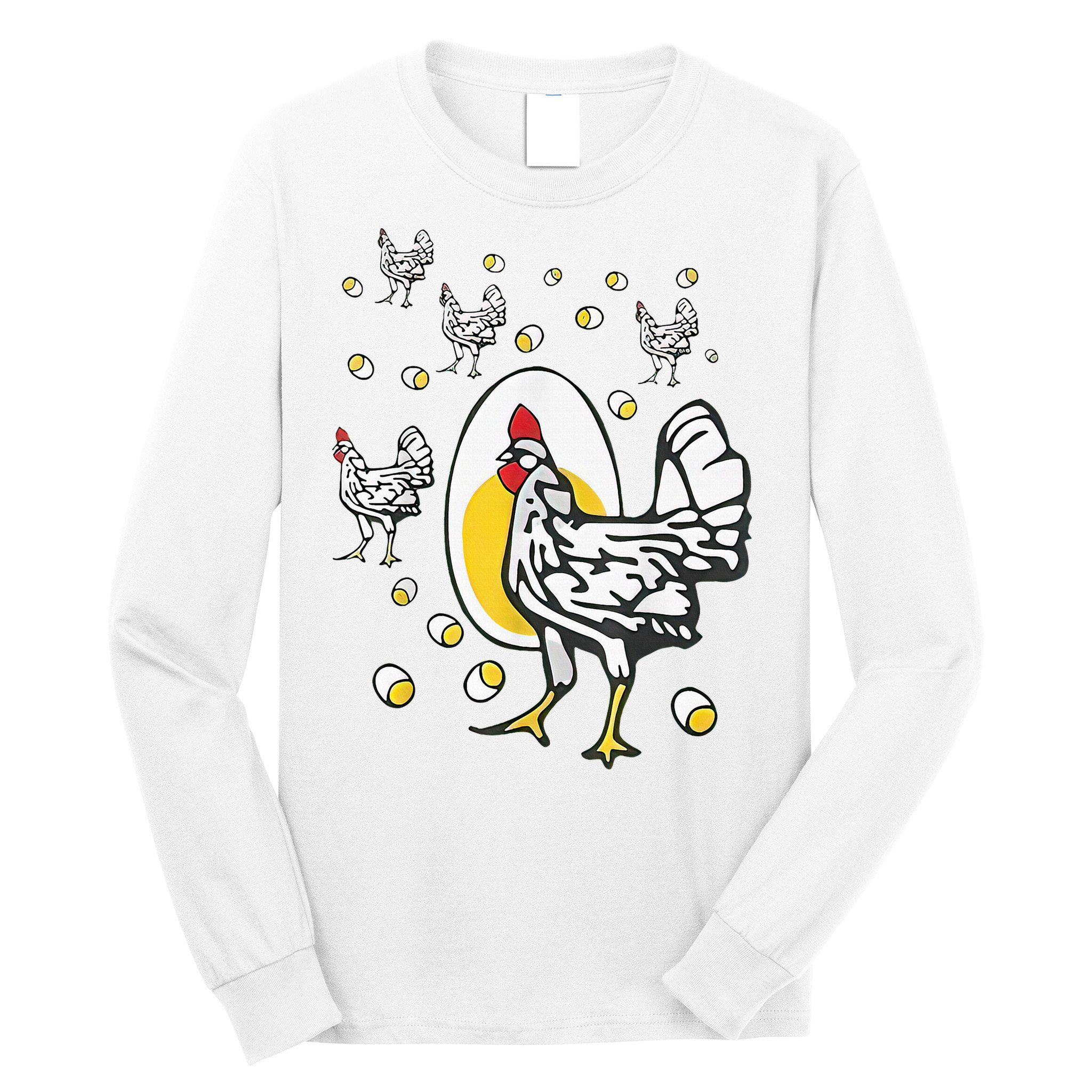Roseanne Chicken Funny Roseanne Rooster And Egg Long Sleeve Shirt
