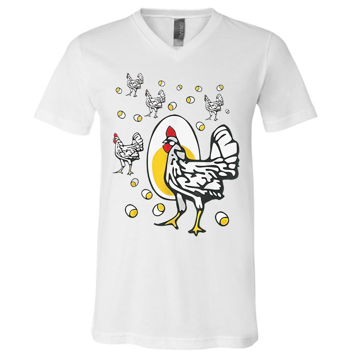 Roseanne Chicken Funny Roseanne Rooster And Egg V-Neck T-Shirt