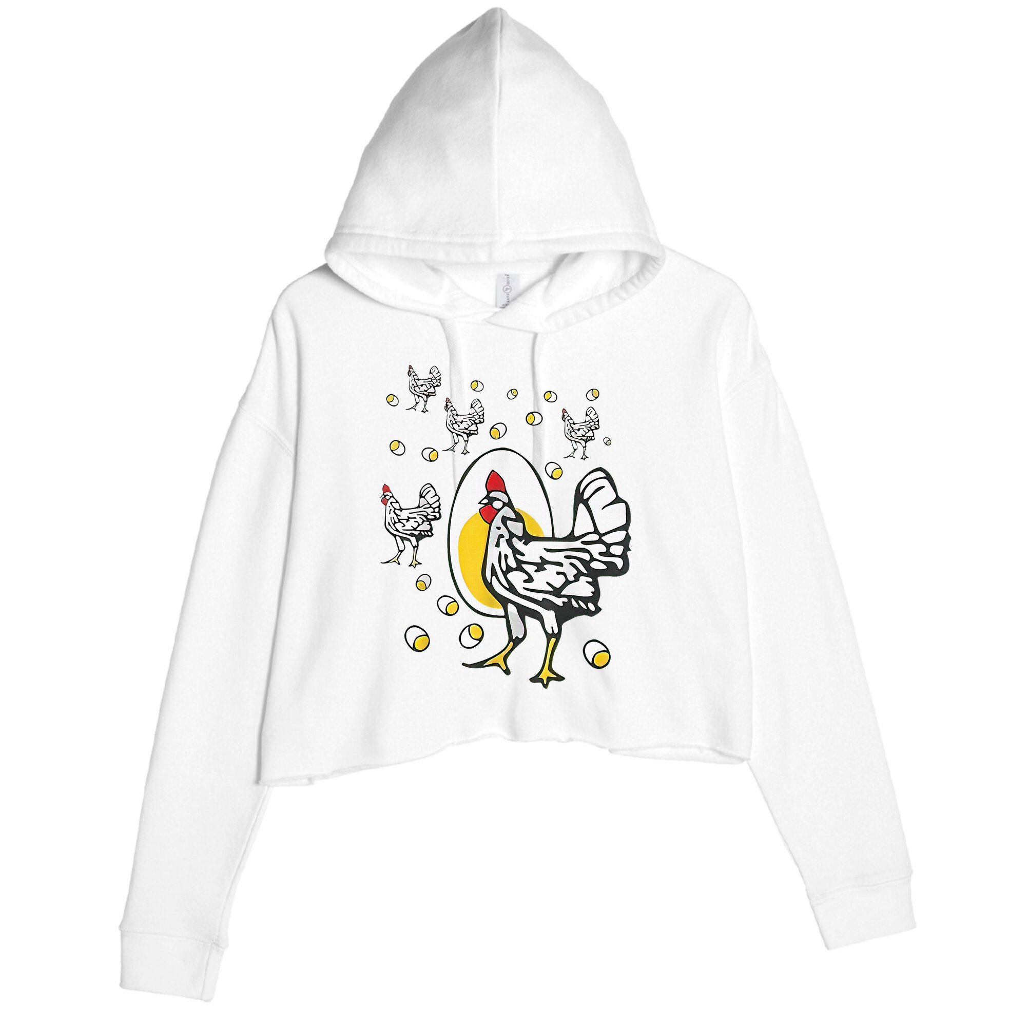 Roseanne Chicken Funny Roseanne Rooster And Egg Crop Fleece Hoodie