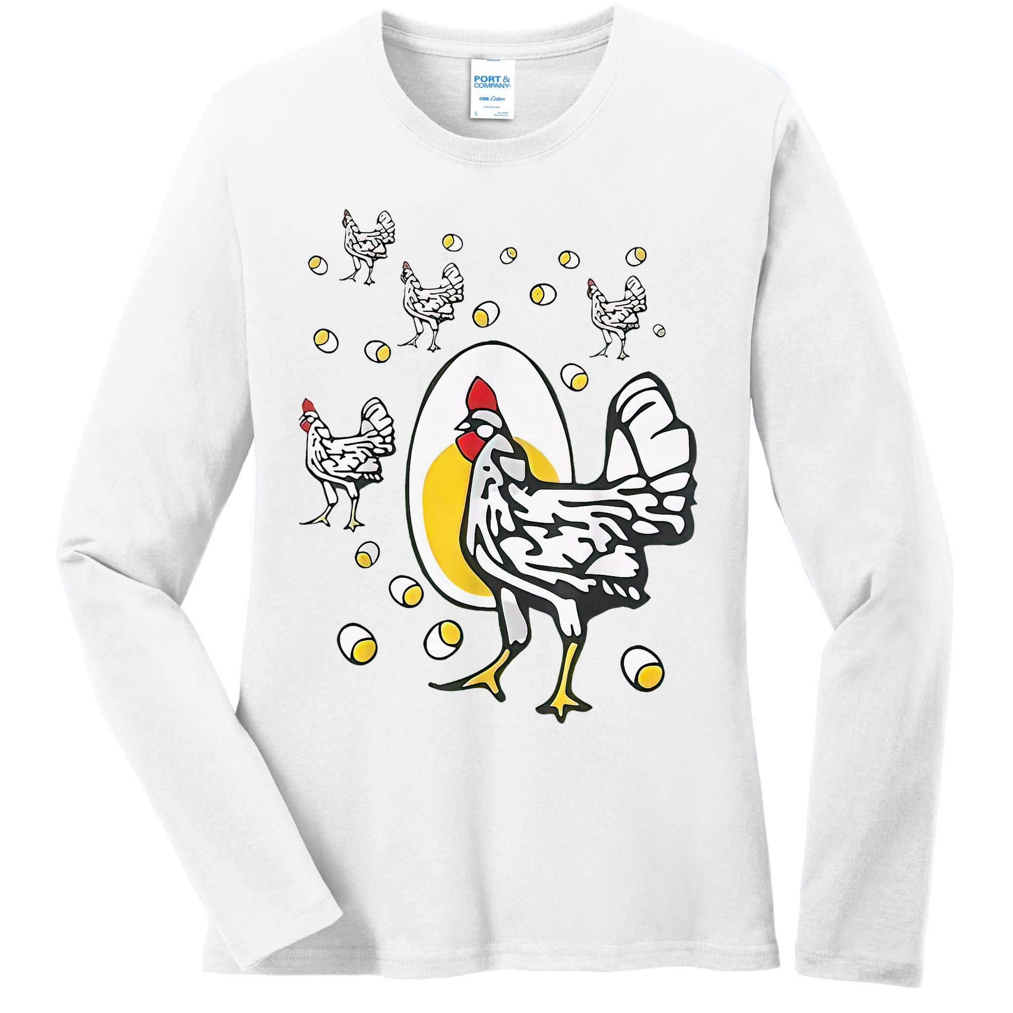 Roseanne Chicken Funny Roseanne Rooster And Egg Ladies Long Sleeve Shirt