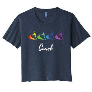 Rainbow Color Guard Coach Flag Graphic Marching Band Women's Crop Top Tee