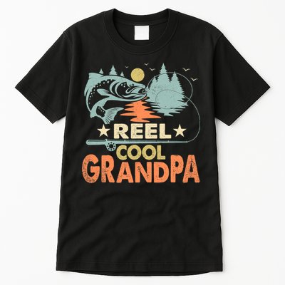 Reel Cool Grandpa Fishing Lover Vintage Father's Day Tall T-Shirt