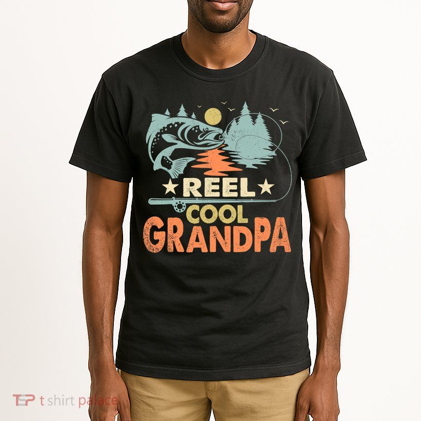 Reel Cool Grandpa Fishing Lover Vintage Father's Day Tall T-Shirt