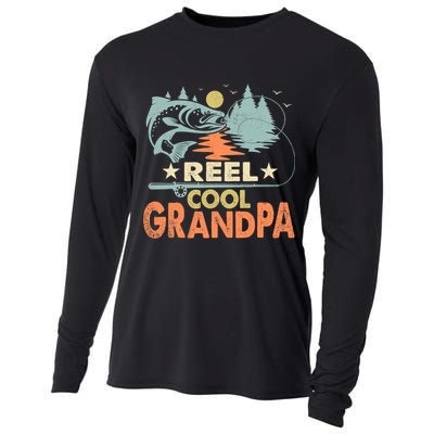 Reel Cool Grandpa Fishing Lover Vintage Father's Day Cooling Performance Long Sleeve Crew