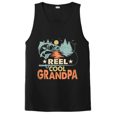 Reel Cool Grandpa Fishing Lover Vintage Father's Day PosiCharge Competitor Tank