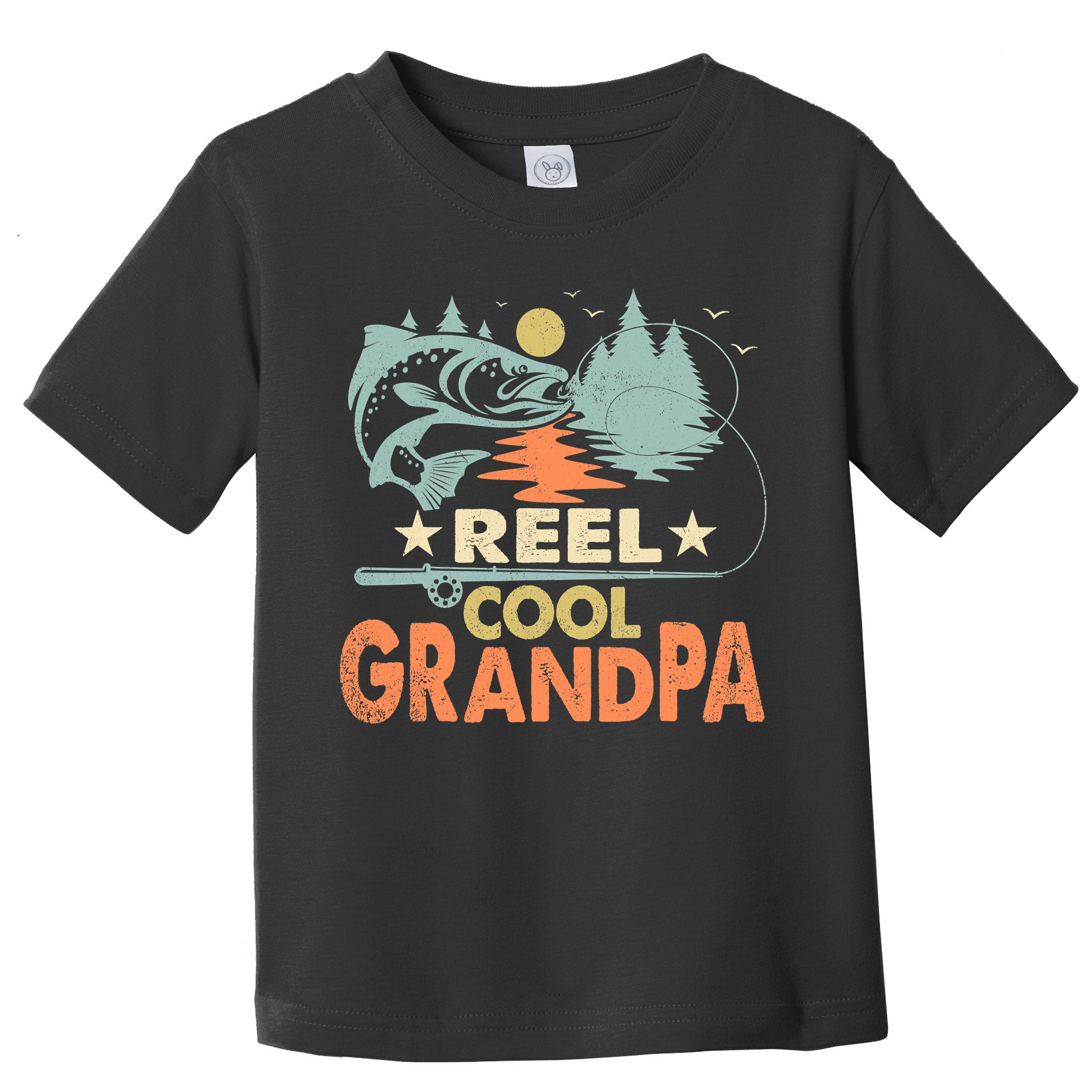 Reel Cool Grandpa Fishing Lover Vintage Father's Day Toddler T-Shirt