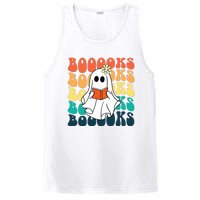 Retro Cute Ghost Book Reading Halloween Teacher PosiCharge Competitor Tank