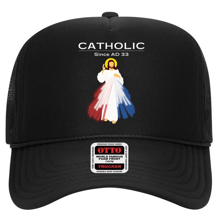 Roman Catholic Gift Since AD 33 High Crown Mesh Back Trucker Hat