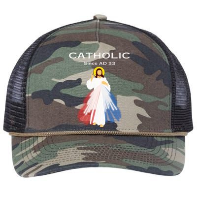 Roman Catholic Gift Since AD 33 Retro Rope Trucker Hat Cap