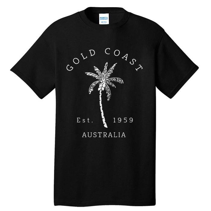 Retro Cool Gold Coast Australia Palm Tree Novelty Art Tall T-Shirt