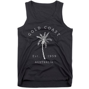 Retro Cool Gold Coast Australia Palm Tree Novelty Art Tank Top