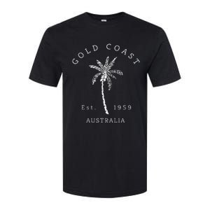 Retro Cool Gold Coast Australia Palm Tree Novelty Art Softstyle CVC T-Shirt