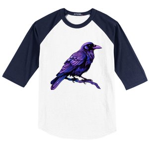 Raven Crow Graphic Baseball Sleeve Shirt