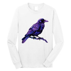 Raven Crow Graphic Long Sleeve Shirt