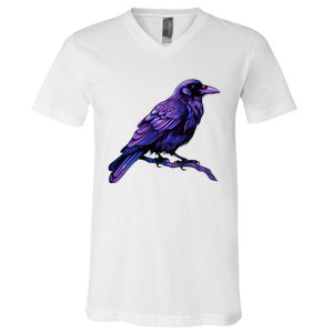 Raven Crow Graphic V-Neck T-Shirt