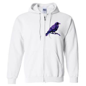 Raven Crow Graphic Full Zip Hoodie