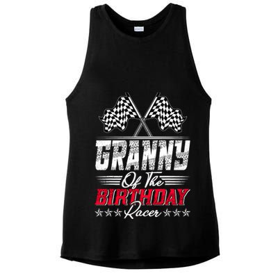 Race Car Granny Of The Birthday Racer Racing Family Ladies PosiCharge Tri-Blend Wicking Tank