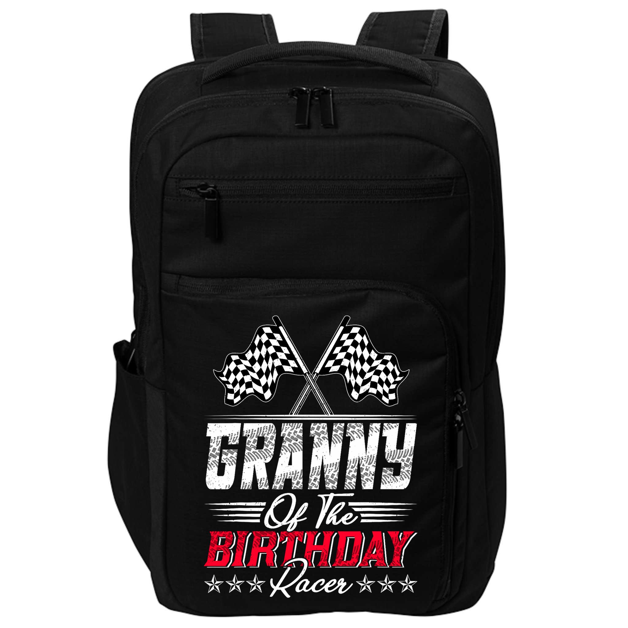 Race Car Granny Of The Birthday Racer Racing Family Impact Tech Backpack