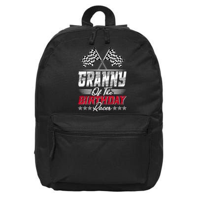 Race Car Granny Of The Birthday Racer Racing Family 16 in Basic Backpack