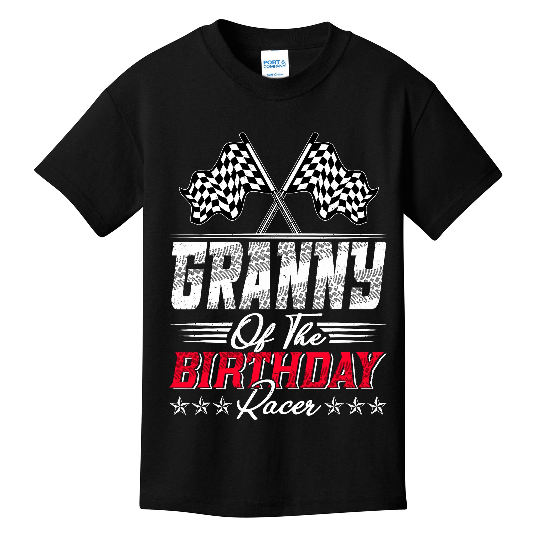 Race Car Granny Of The Birthday Racer Racing Family Kids T-Shirt