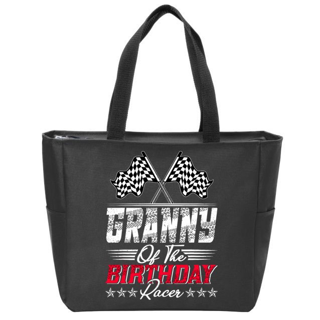 Race Car Granny Of The Birthday Racer Racing Family Zip Tote Bag