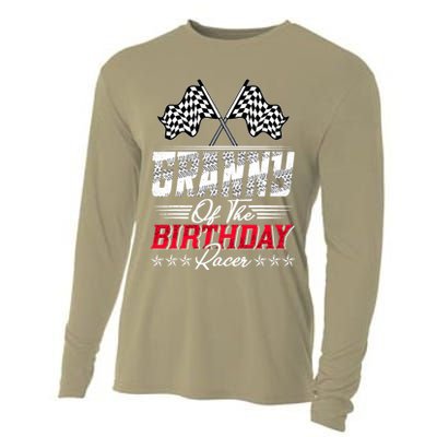 Race Car Granny Of The Birthday Racer Racing Family Cooling Performance Long Sleeve Crew