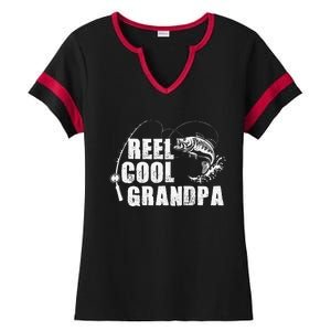 Reel Cool Grandpa Fishing Gift For Dad Or Grandpa Ladies Halftime Notch Neck Tee