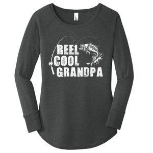 Reel Cool Grandpa Fishing Gift For Dad Or Grandpa Women's Perfect Tri Tunic Long Sleeve Shirt