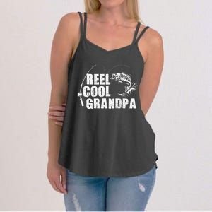 Reel Cool Grandpa Fishing Gift For Dad Or Grandpa Women's Strappy Tank