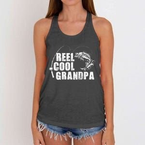 Reel Cool Grandpa Fishing Gift For Dad Or Grandpa Women's Knotted Racerback Tank