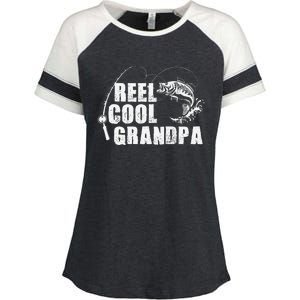 Reel Cool Grandpa Fishing Gift For Dad Or Grandpa Enza Ladies Jersey Colorblock Tee