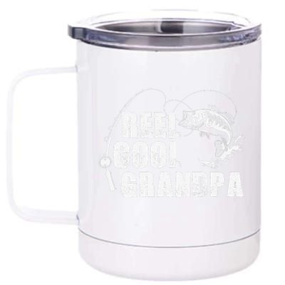 Reel Cool Grandpa Fishing Gift For Dad Or Grandpa 12 oz Stainless Steel Tumbler Cup