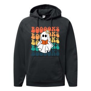 Retro Cute Ghost Book Reading Halloween Teacher Performance Fleece Hoodie