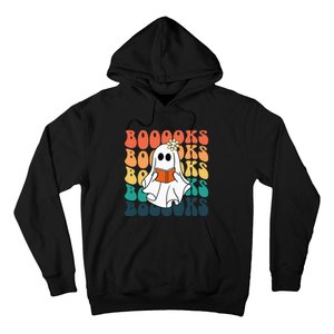 Retro Cute Ghost Book Reading Halloween Teacher Hoodie