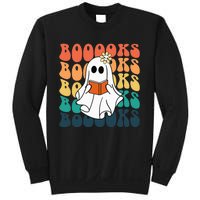 Retro Cute Ghost Book Reading Halloween Teacher Sweatshirt