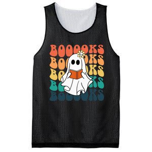 Retro Cute Ghost Book Reading Halloween Teacher Mesh Reversible Basketball Jersey Tank