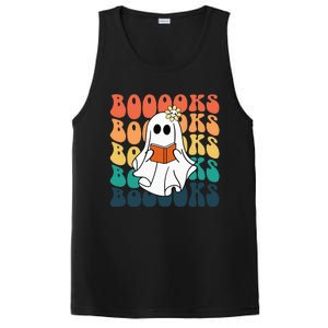 Retro Cute Ghost Book Reading Halloween Teacher PosiCharge Competitor Tank