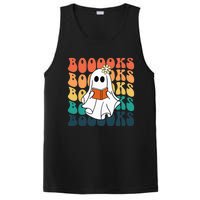 Retro Cute Ghost Book Reading Halloween Teacher PosiCharge Competitor Tank